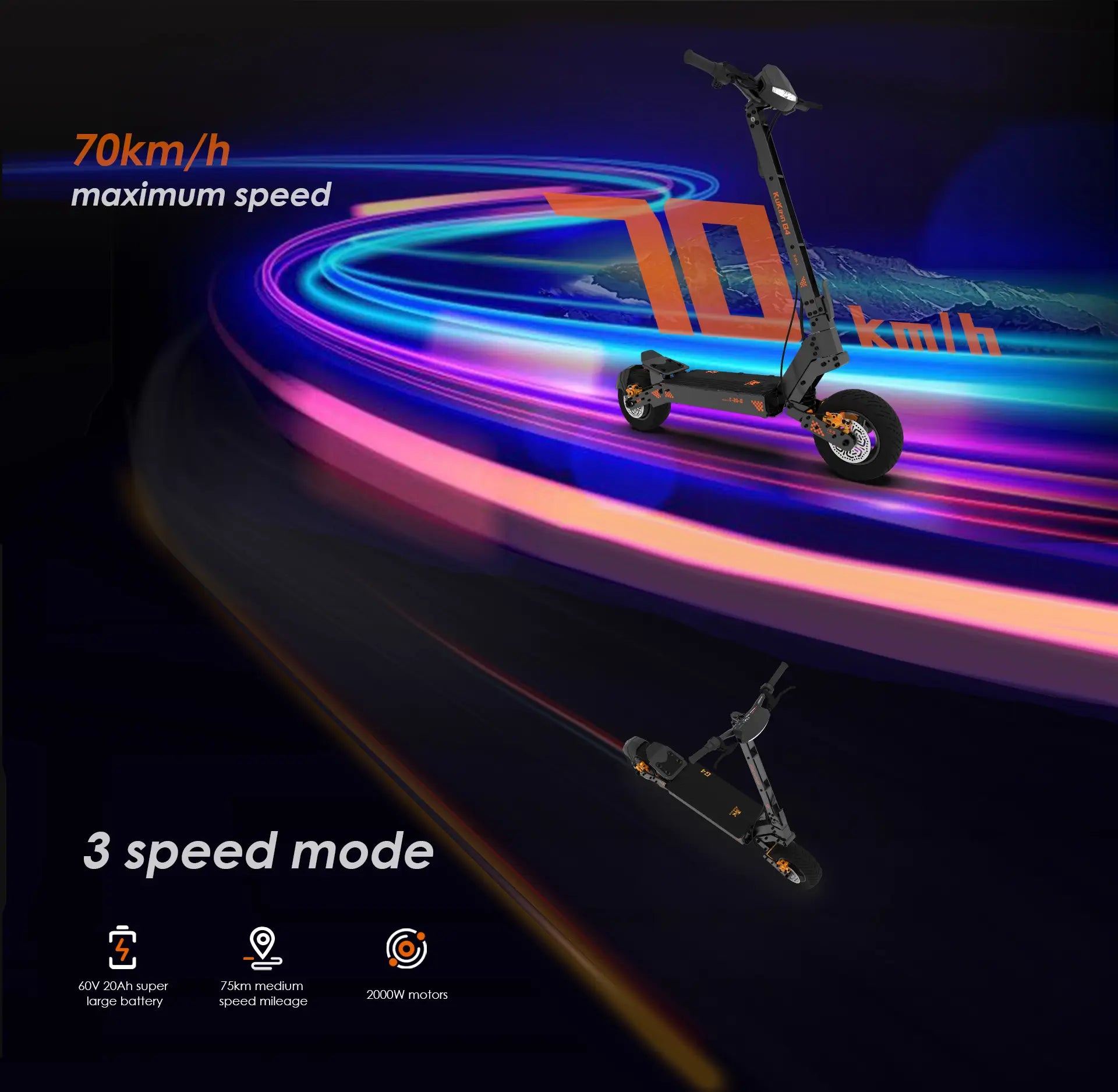 KuKirin G4 2000W Motor 70km h 11 Touchscreen Display E Scooter KuKirin G4 2000W Motor 70km h 11 Touchscreen Display E Scooter